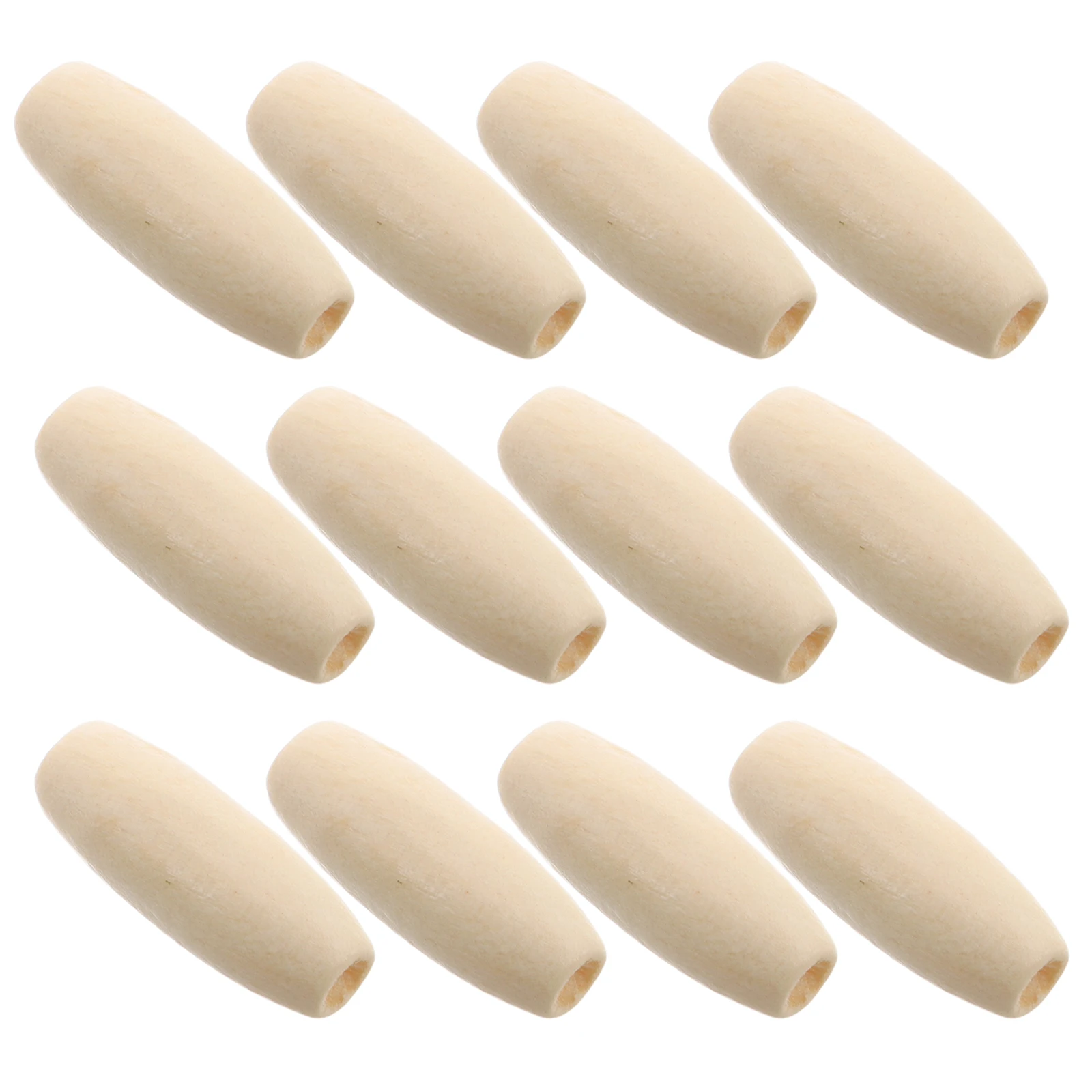 150 قطعة خشبية بيضاوية طبيعية خشب القيقب ثقب كبير برميل Diy بها بنفسك الحرف صنع المجوهرات ستائر الباب حقيبة الزينة فاصل