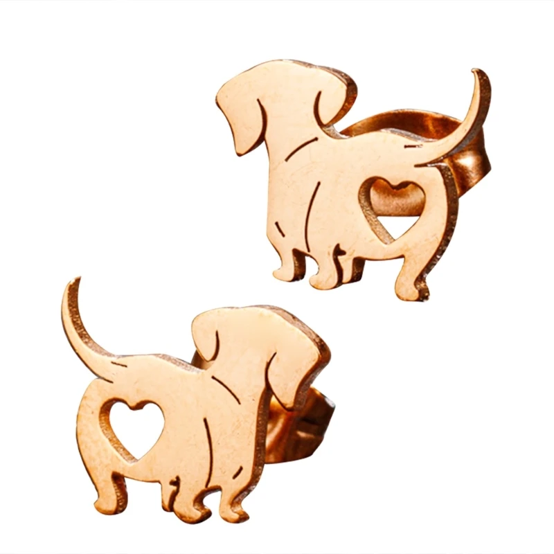 Cute Ear Pins Dachshund Dog Stud Earring Fashionable Animal Jewelry Studs Earrings Ear Accessories Gift for Women Drop shipping