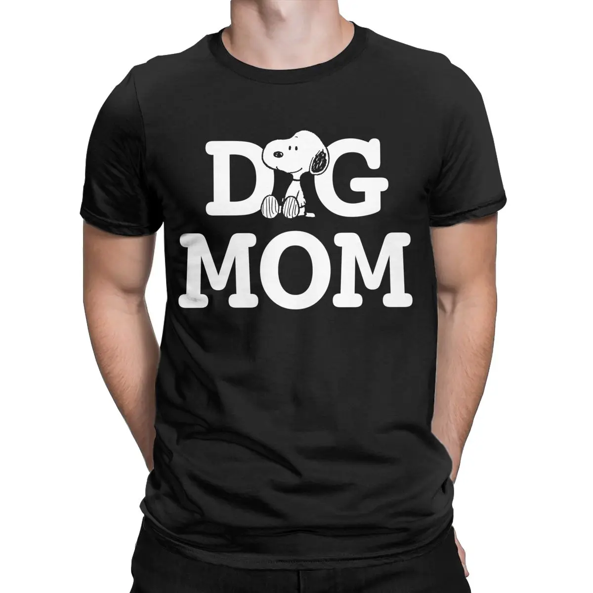 Men's T-Shirts Snoopy Dog Mom Unique Cotton Tee Shirt Short Sleeve T Shirts Round Collar Clothing Summer