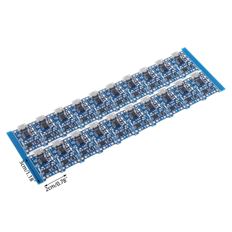 Módulo carregamento bateria TP4056 18650 5V Placa carregador micro USB 20 peças
