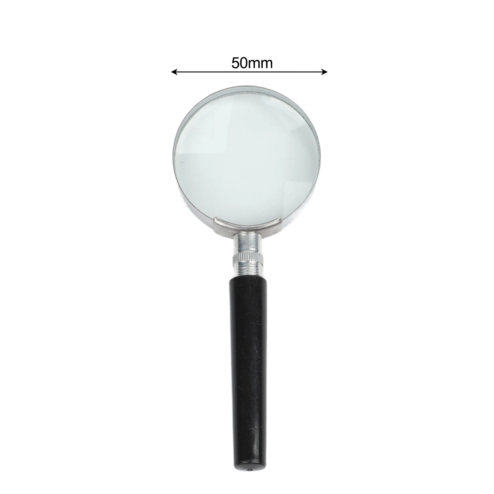 Portable 50mm Magnifying Glass with Metal Frame for Easy For reading of Newspapers and Antiques Comfortable Grip Design