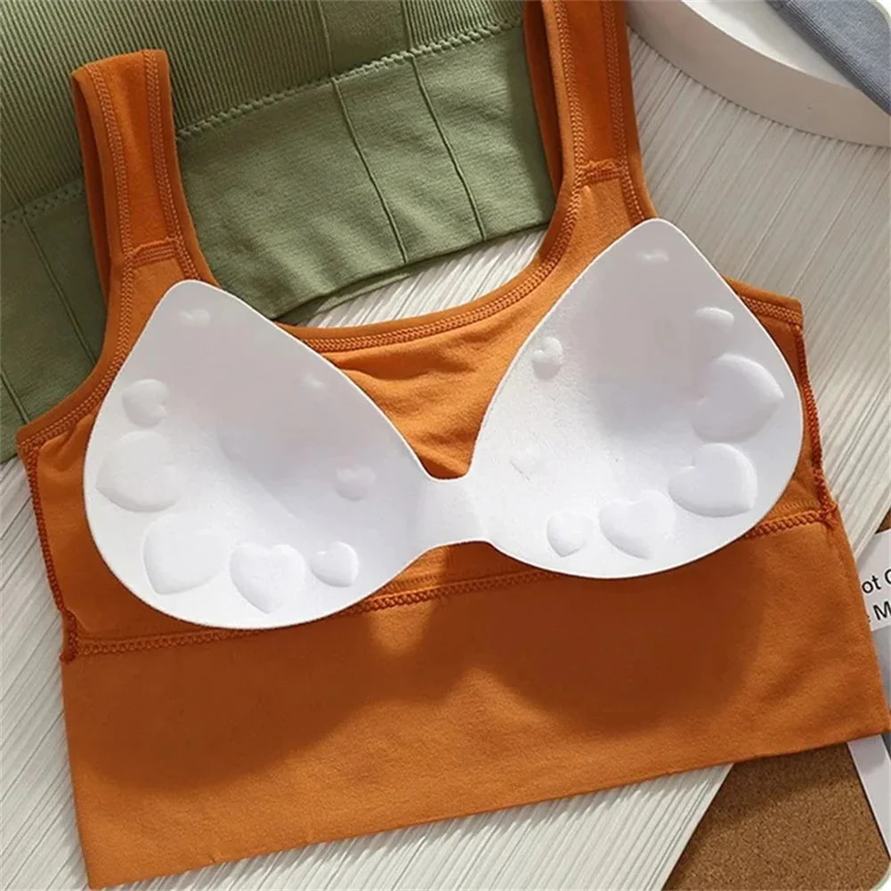 Womens Fashion Wire-Free Sports Bra With Chest Pad Summer Breathable Suspenders Vest Female Clothing Tube Tops