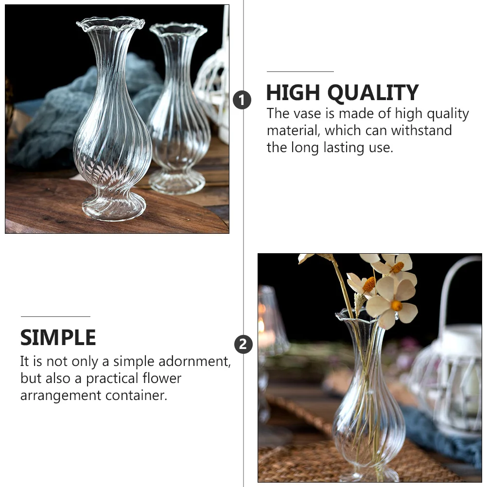 

1Pcs Transparent Glass Vase Simple Creative Design Non-Slip Flower Arrangement Container Home Decor Decorative Dried Flower