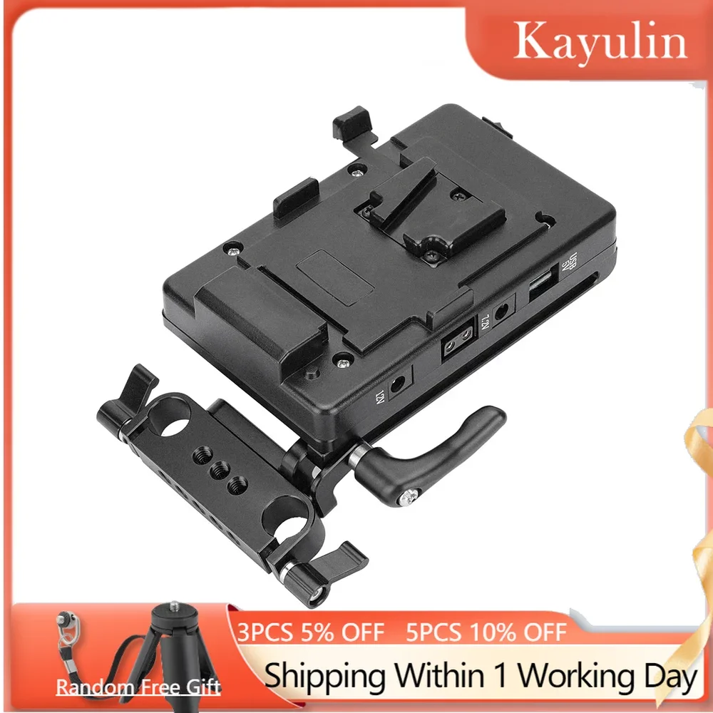 

SZRIG Quick Release V Mount Power Splitter Battery Plate With 180 Degree Rotating Up Down Adjustable 15mm Rail Blocks Rod Clamp