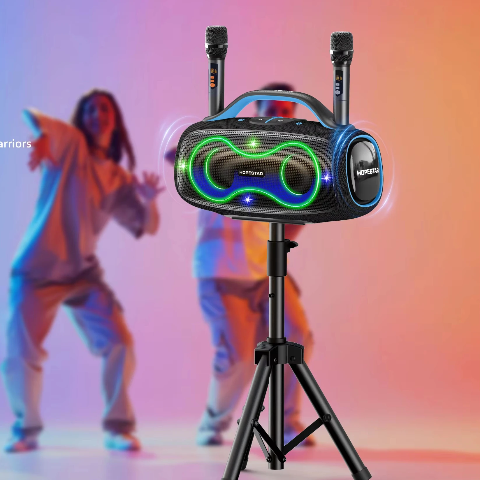 2026 HOPESTAR 168 400W Outdoor Portable Wireless For Speaker RGB Lighting Super Strong Bass Karaoke Party Customizable