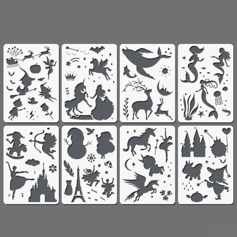 Fantasy Unicorn Angel Stencils DIY Layering Wall Scrapbooking Journal Stamp Coloring Embossing Decor Painting Template Reusable