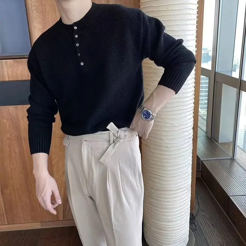 Sweaters Men Japanese Style Vintage Autumn Slouchy Commuting  Harajuku High Street Males Knitwear All-match Fashion Casual Ins