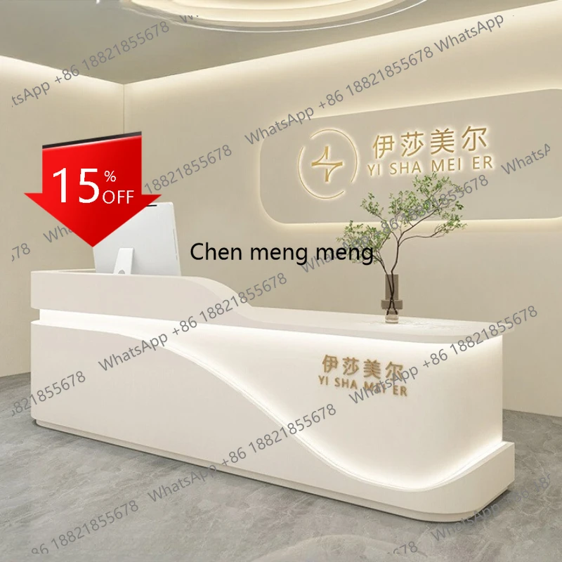 

A139 Beauty Salon Desks Checkout Welcome High-end Industrial Counter Design Elegant Desks Modern Adult Cash Register Bureau Furn