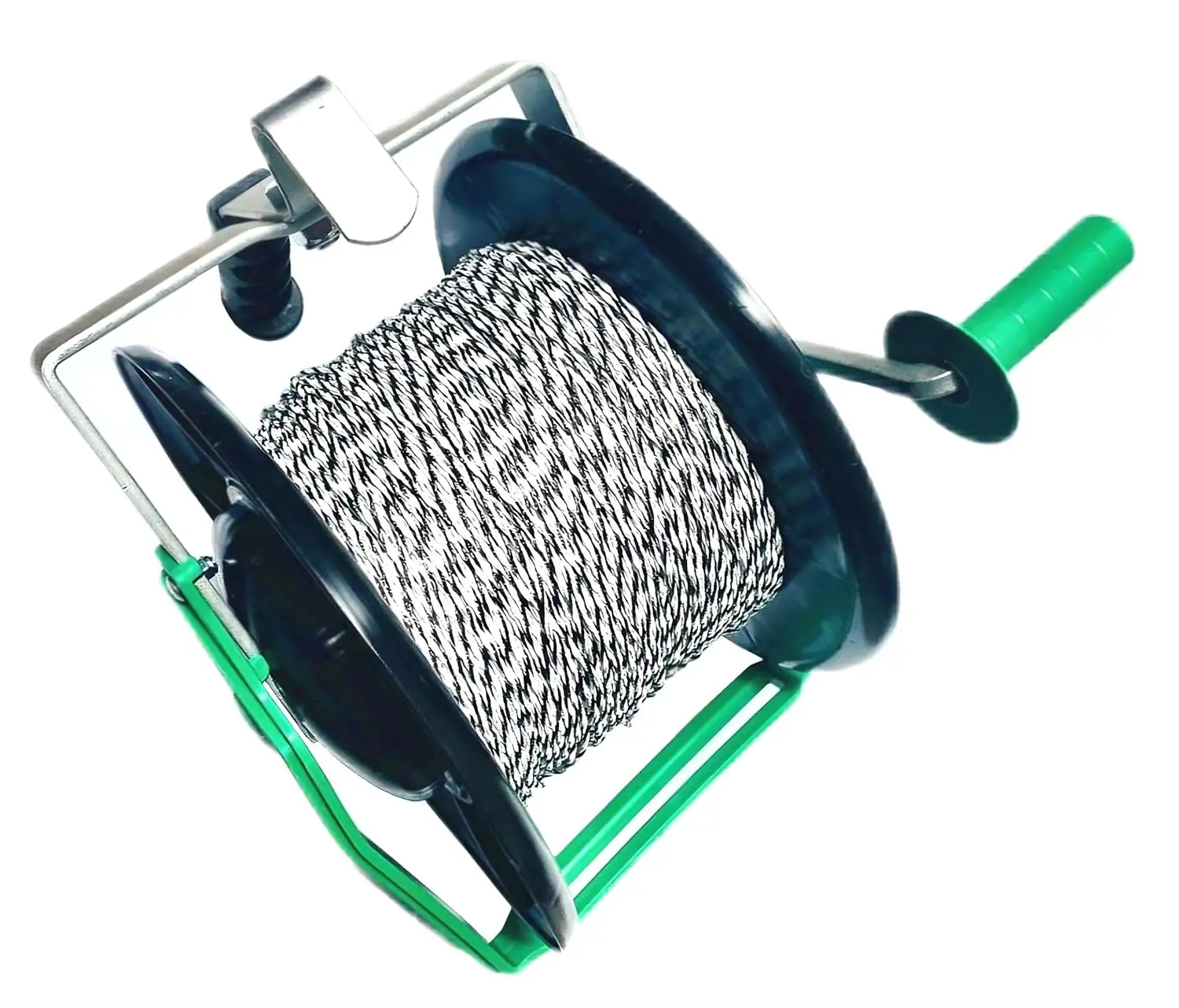 Electric Fence Polywire for Livestock - 6 Conductors, 1312 Feet, Pre - Spooled on 3:1 Standard Geared Reel