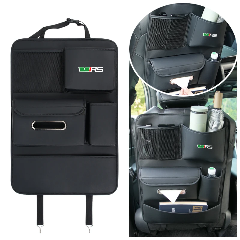 Car interior gadgets Seat Back Organizer PU Leather For Skoda VRS Octavia Superb Rapid Kodiaq Karoq Fabia Kamiq Roomster view 3