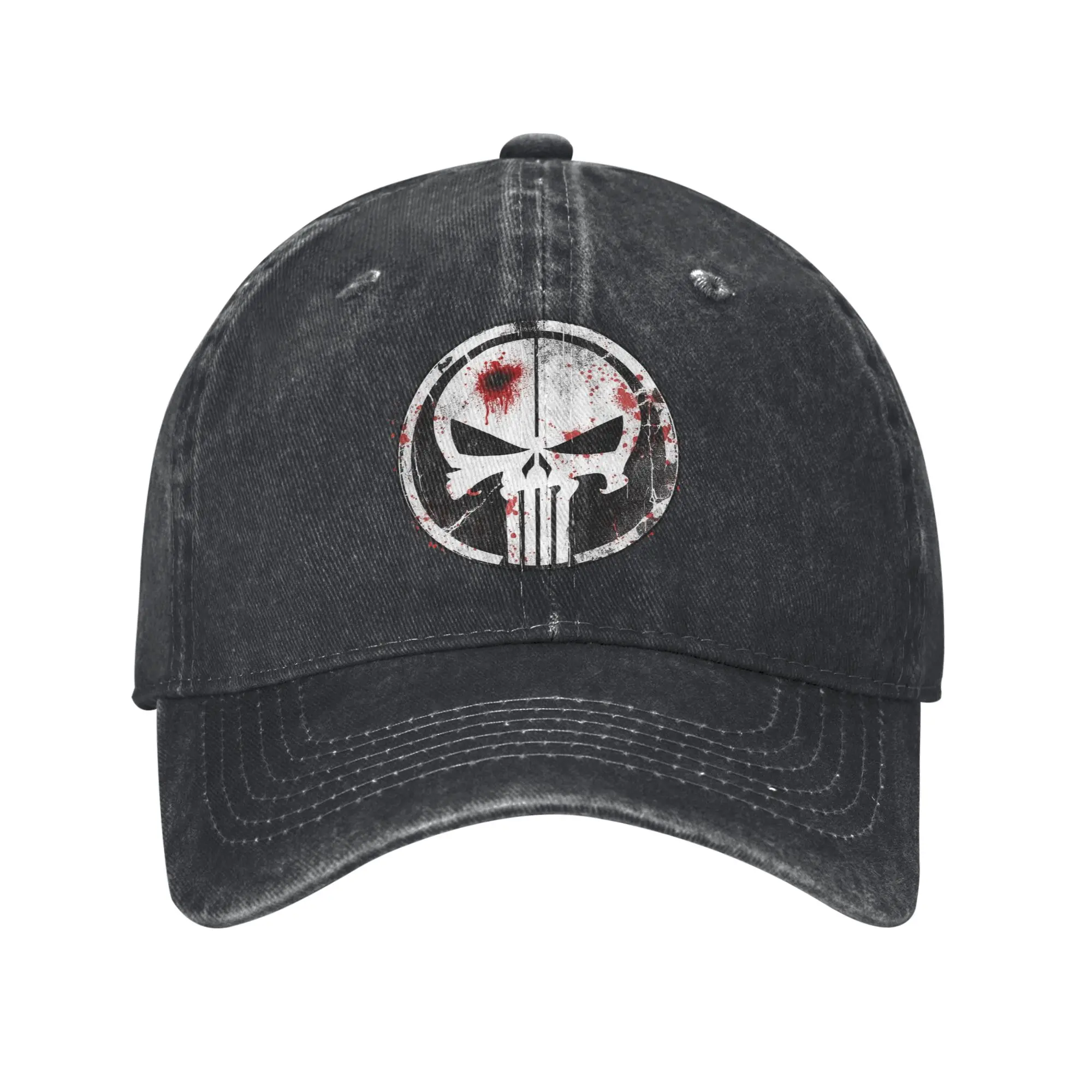 Casual Punisher Blood Baseball Caps for Men Women Distressed Cotton Sun Cap  Outdoor Running Golf Gift Caps Hat
