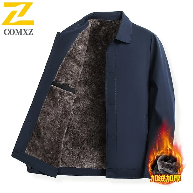 

COMXZ Outdoor Travel Premium Mens Jacket Thickened Windproof Warm Parka Fashion Stand Collar Lightweight Winter Outerwear