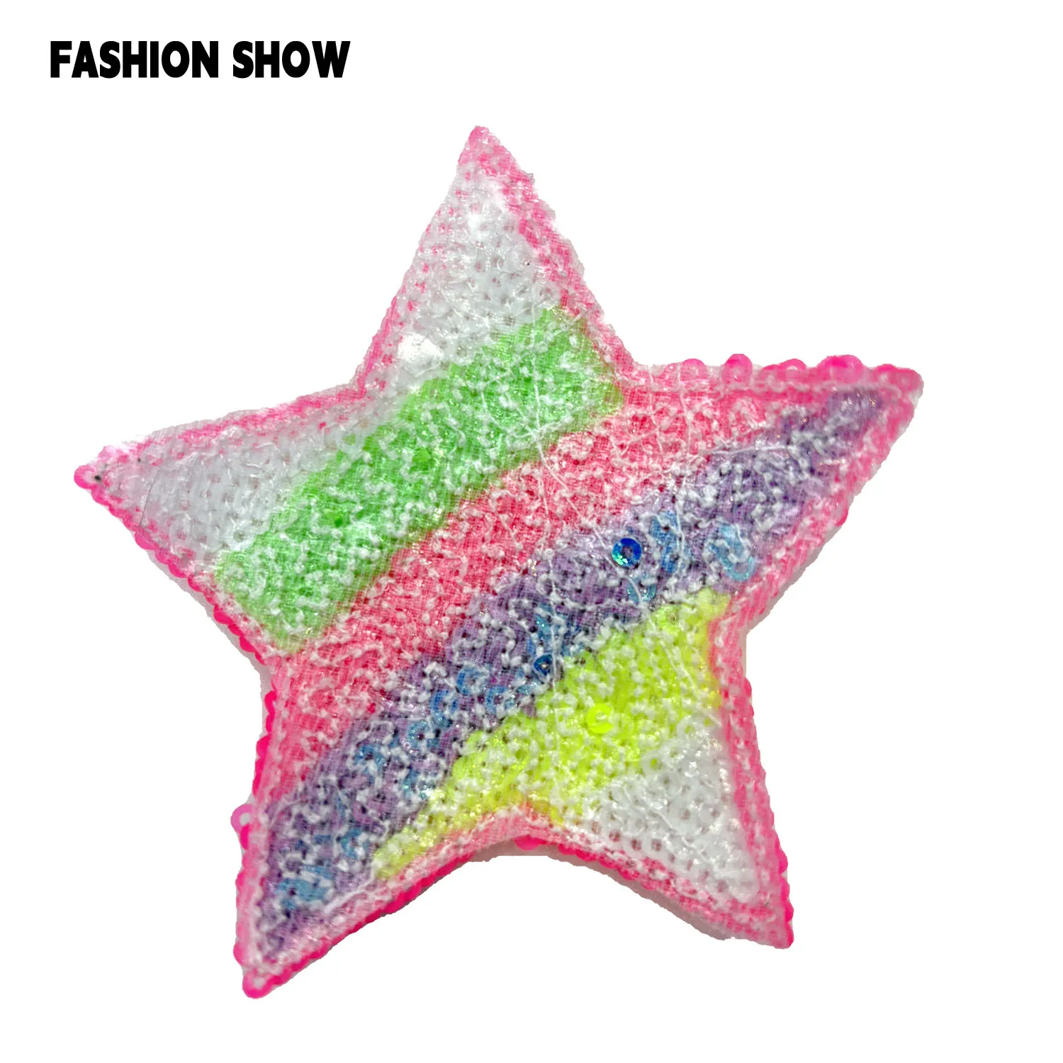 【Shining Star Sequin Embroidery Patch】Iron-On or Hand-Sewn DIY Decorative Badge for Sweatshirts/T-Shirts/Sweaters/Hats/Bags Trendy Accessories