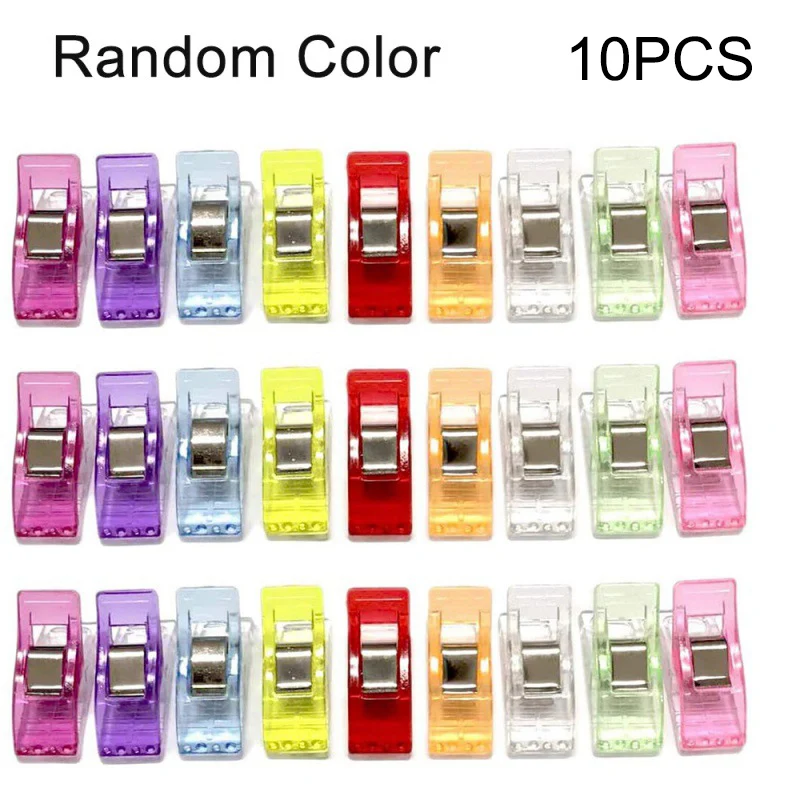 10PCS Mixed Color Mixed Plastic Sewing Clips DIY Tools Quilting Clips Home Office Supplies Crafts Quilting Cloth Food Storage Cl