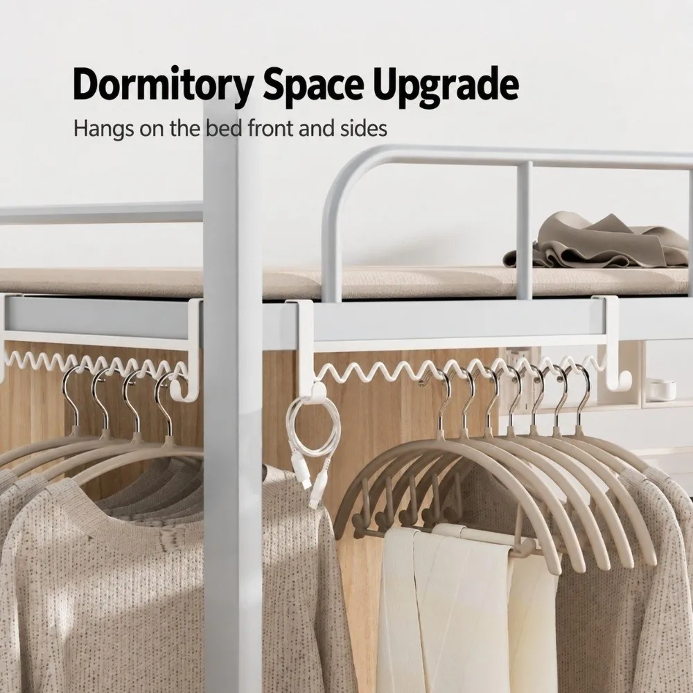 Durable Carbon Steel Bunk Bed Hanging Hook Punch Free Wave Shape Dorm Storage Hook Multi Hooks Dorm Hanging Rack Dorm Storage