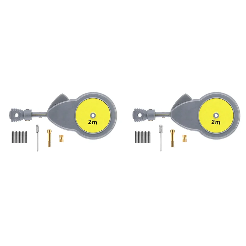 HHTL 2X Rotape Tape Measure Compass With 20 Pencil Leads,Measure Compass For Drawing Circles And Lines With Tape Measure