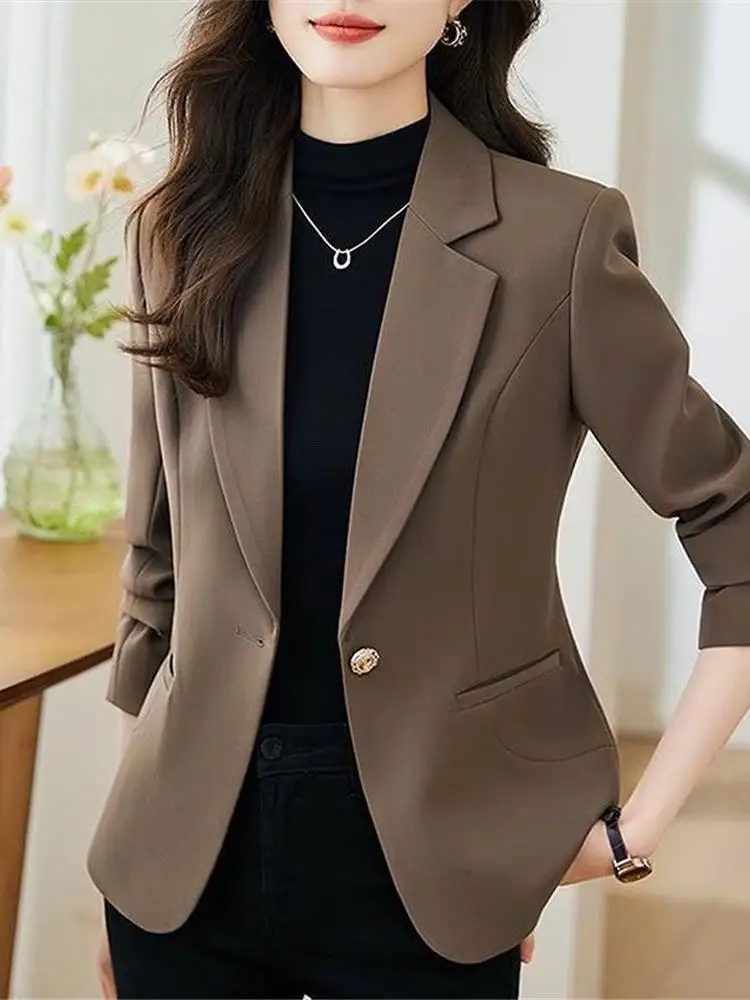 

Faionable Women's Suit Jaet 2024 New Spring Autumn Ele Slim Fit Casual Suit Cleanfit Sle Office Wear ort