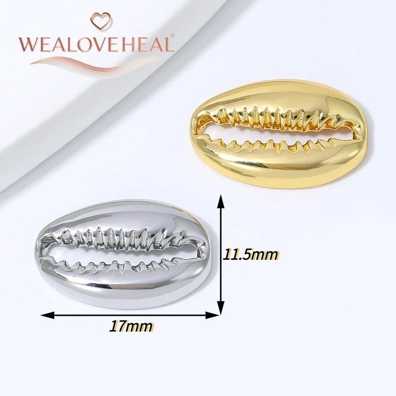 Glatte 18K vergoldete Messing-Kaurimuschel-Abstandsperlen, hochwertige Strand-Charms für DIY-Armbänder, Halsketten und Schmuckherstellung – Detail 17