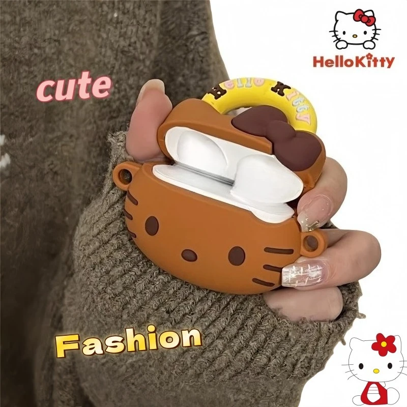 Чехол для наушников Hello Kitty, милый мультяшный чехол, совместимый с AirPods 4, Pro 2, чехол для беспроводных Bluetooth-наушников Apple