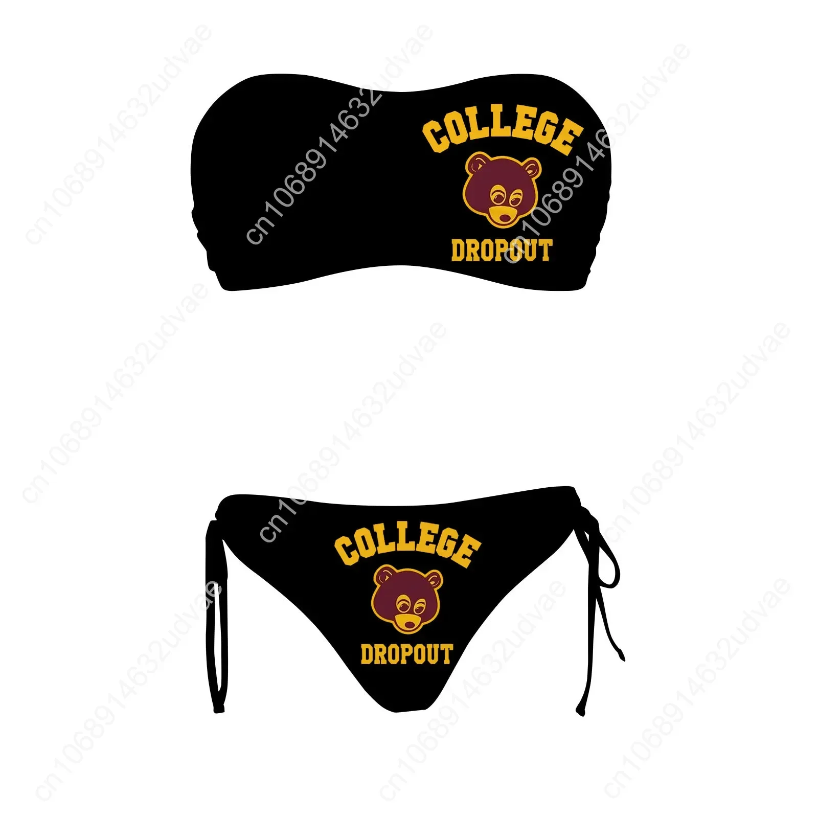 Kanye West Womens Drawstring Two Piece Set Bathing Suits Personalized Swimwear Pool Party Bikini Customize Beachwear