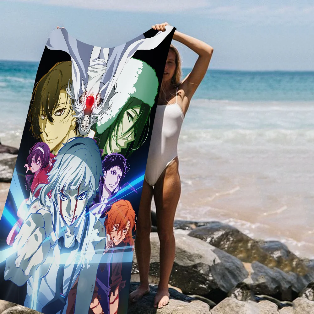 Bungou Stray Dogs Anime Microfiber Blanket Quick Drying Beach Towels Oversized Printing Super Absorbent Pool Towel Blanket