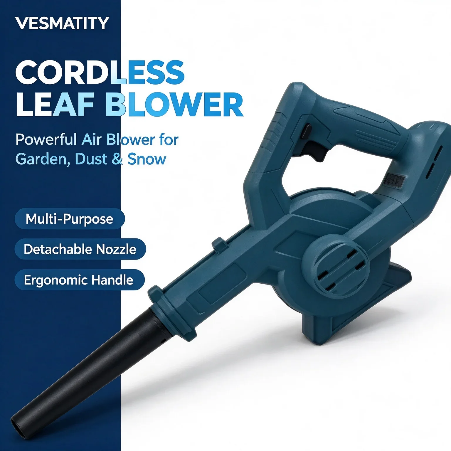 Handheld Adjustable Electric Air Blower,Cordless Leaf Dust Snow Cleaner,Outdoor Garden Power Cleaning Equipment