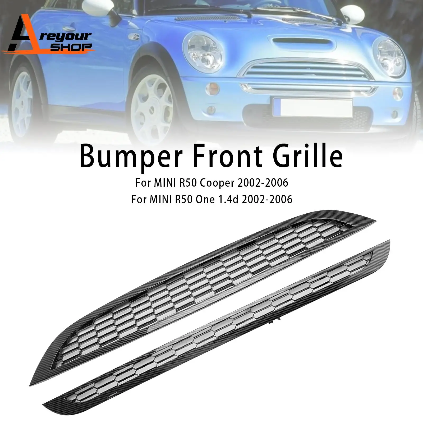 

Решетка для решетки радиатора, 2 шт., для MINI R50 Cooper MINI R50 One R53 Cooper S R52 2002-2006