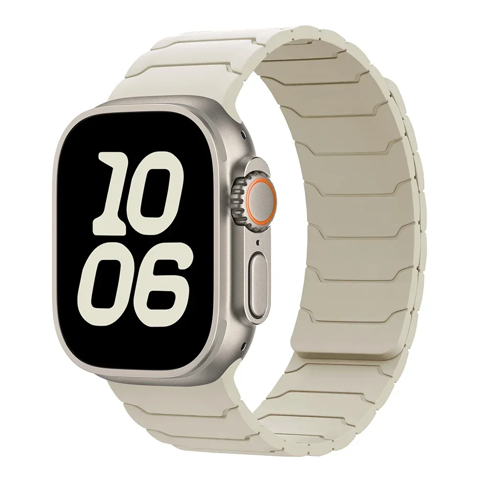 Armband für Apple Watch Ultra 2 Band 49 mm 44 mm 45 mm 40 mm 42 mm 46 mm 41 mm 38 mm magnetisches Silikonarmband IWatch Serie 10 SE 9 8 7