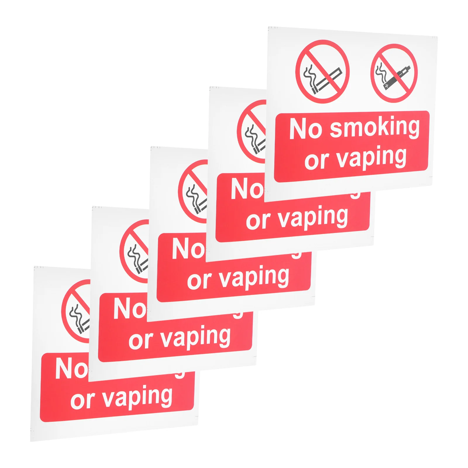 

5 Pcs Stickers No Smoking Labels Sign Stainless Paper Decals Reminders Applique