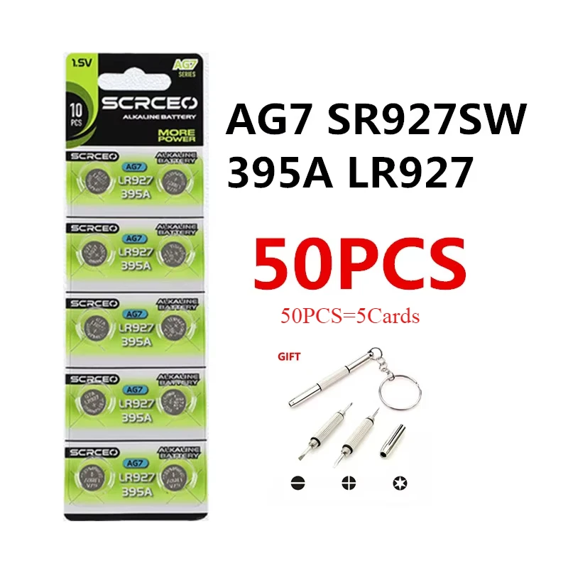 10-100PCS AG7 SR927SW 395 Knoopcelbatterij LR927 LR57 SR927W 399 395A Alkaline Batterijen voor Horloges Speelgoed Afstandsbediening