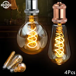 4 pz Retro dimmerabile LED Edison lampadina E27 E14 oro filamento a spirale 4W fiala LED lampada lampadario a incandescenza illuminazione decorativa