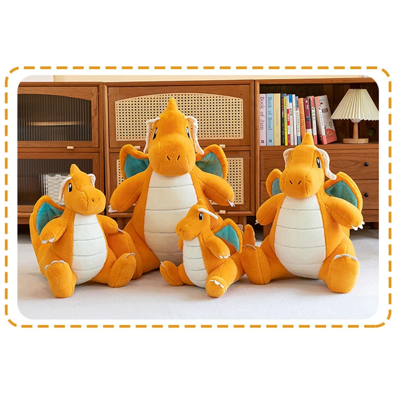 Pokemon Dragonite Plushie Toys Large Anime Dolls Cute Cartoon Pillow 35-70cm Pokémon Plush Stuffed Christmas Gift for Childrens