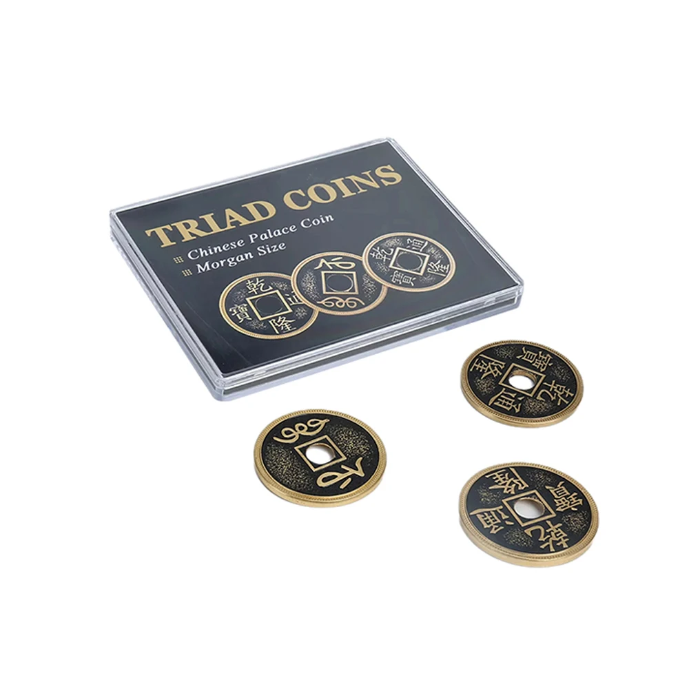 Triad Coins Chinese Palace Coin 1 Coin + 2 Shells Close Up Magic Trick Coin Magic Magia Magie Magicians Prop Accessory Illusion