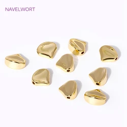 Trendy 18K Gold Plated Heart Spacer Beads,Supplies For Jewelry,Brass Flat Loose Beads DIY Bracelet Necklace Making Accessories