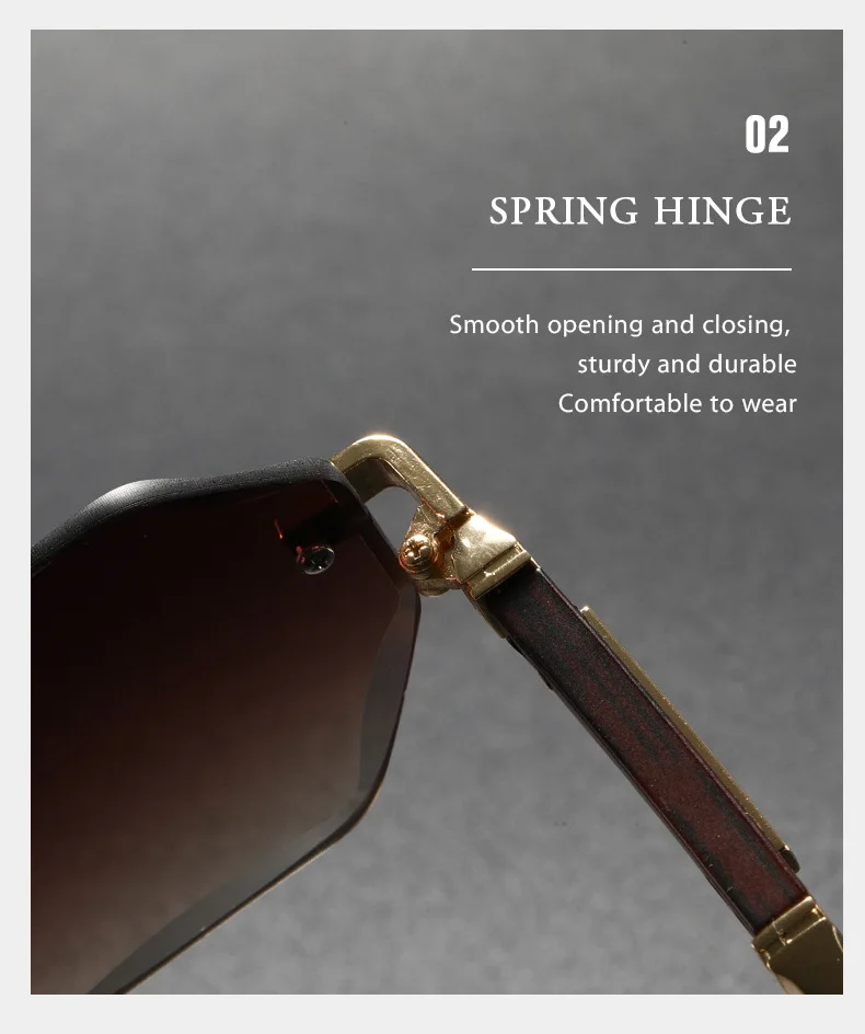 2025 neue Mann Frau Sonnenbrillen Mode Unisex Randlose Sonnenbrille Vielseitig UV400 Brillen Im Freien Fahren Trend C8880-1 – Detail 10