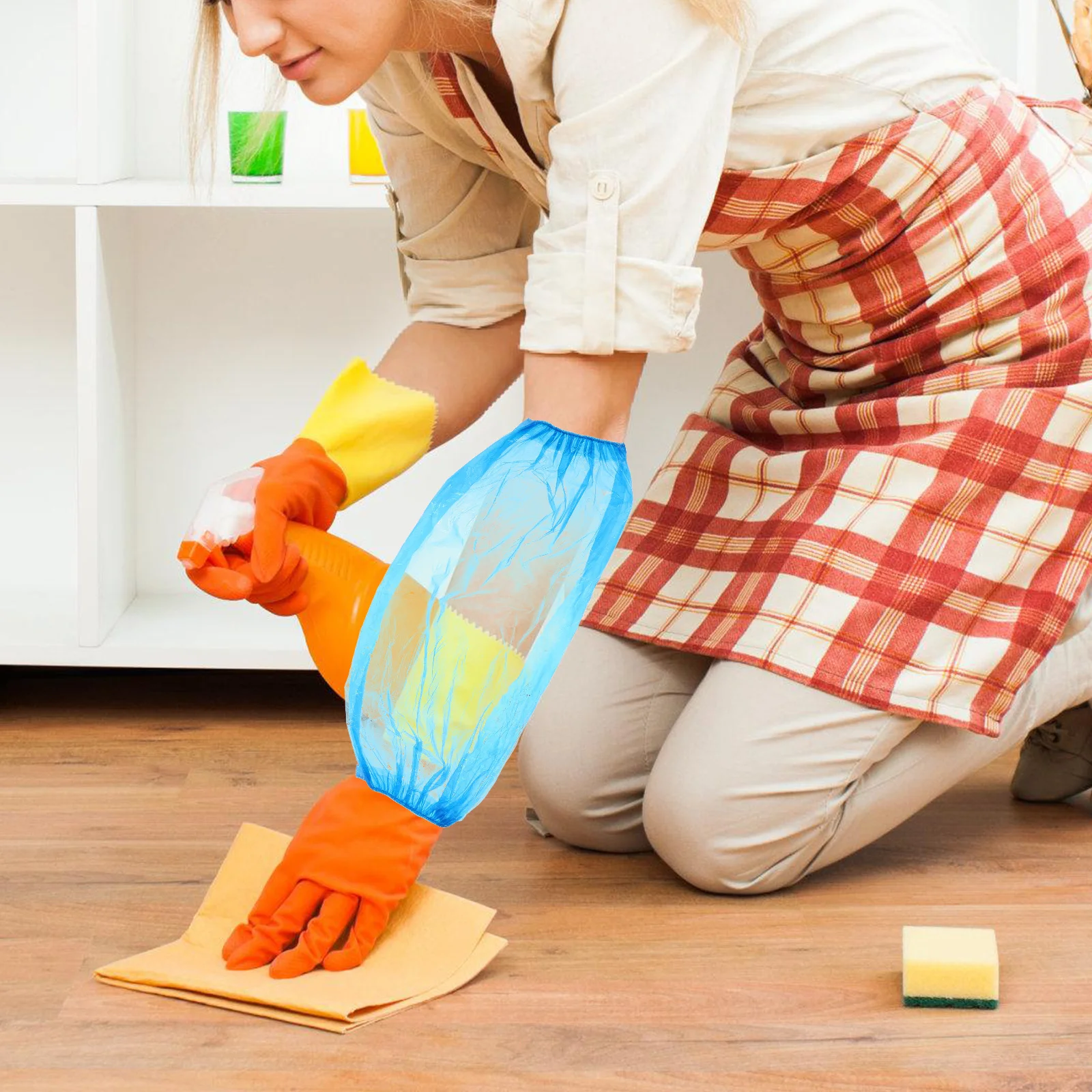 100 قطعة أكمام أذرع تبريد مقاومة للزيت أغطية حماية يمكن التخلص منها لتنظيف الطبخ ومختبر المطبخ يستخدم حماية الأكمام المرنة #2