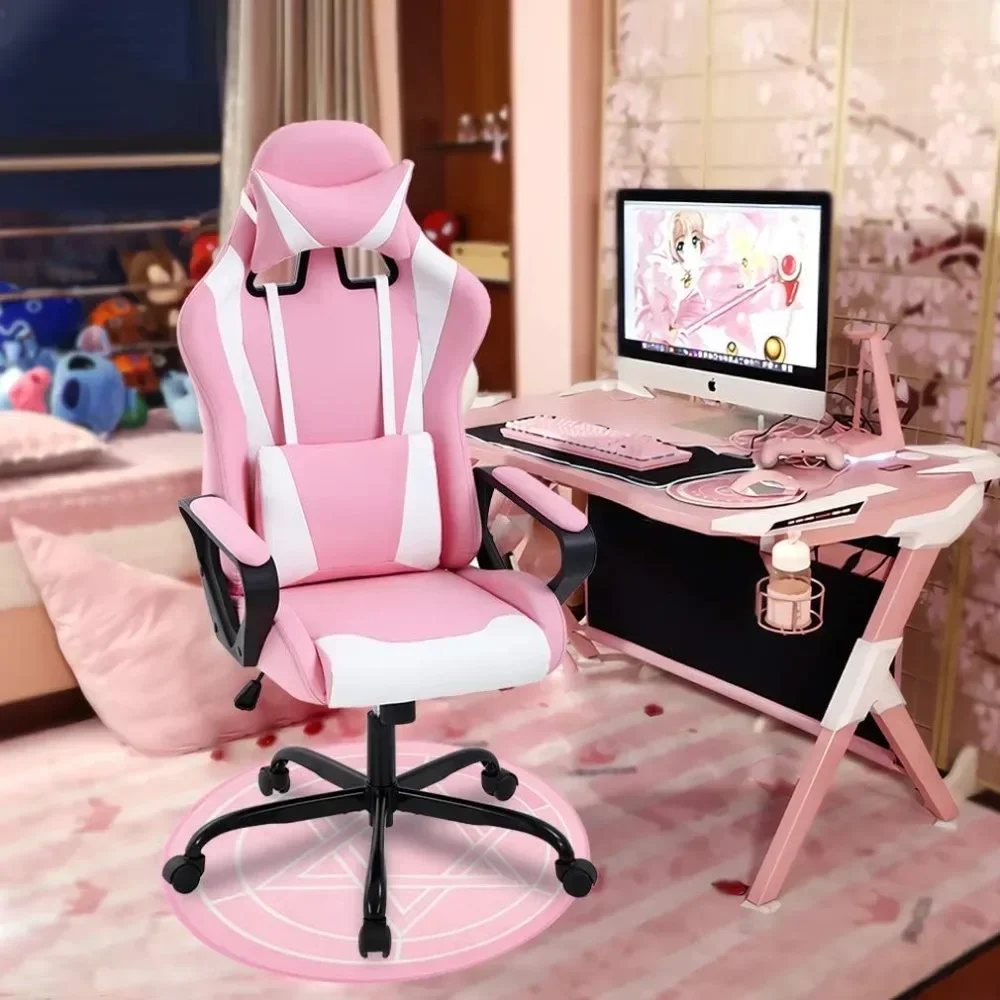 Gaming Chairs Office Chairs Desk Chair Ergonomic Executive Swivel Rolling Computer Chair with Lumbar Support, Pink