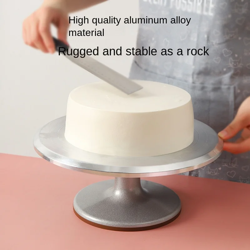 1pcs  9 Inch Aluminum Alloy Cake Turntable Cake Decorating Table Household Baking Tools DIY Decorating Higher Quality Turntable