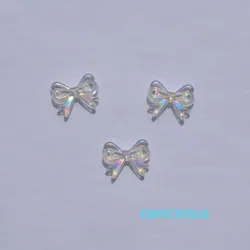 19MM Transparent Color Acrylic Bowknot Loose Beads Colorful Plated Bow Spacer DIY Jewelry Making Departments Earring Accessories