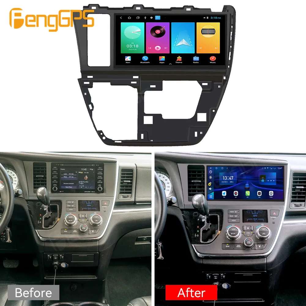 Для Toyota Sienna 2012-2018 Android автомобильный радиоприемник 2Din стереоприемник авторадио мультимедийный плеер GPS Navi головное устройство экран