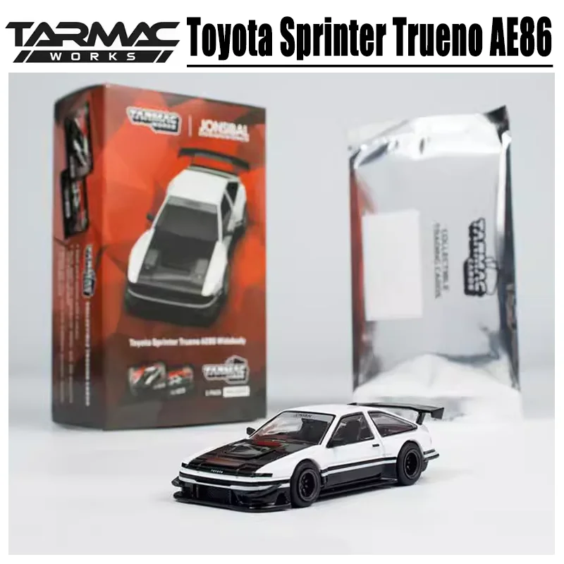 Tarmac funciona 1/64 Toyota Sprinter Trueno AE86 liga de brinquedo veículo motorizado modelo de metal fundido presentes