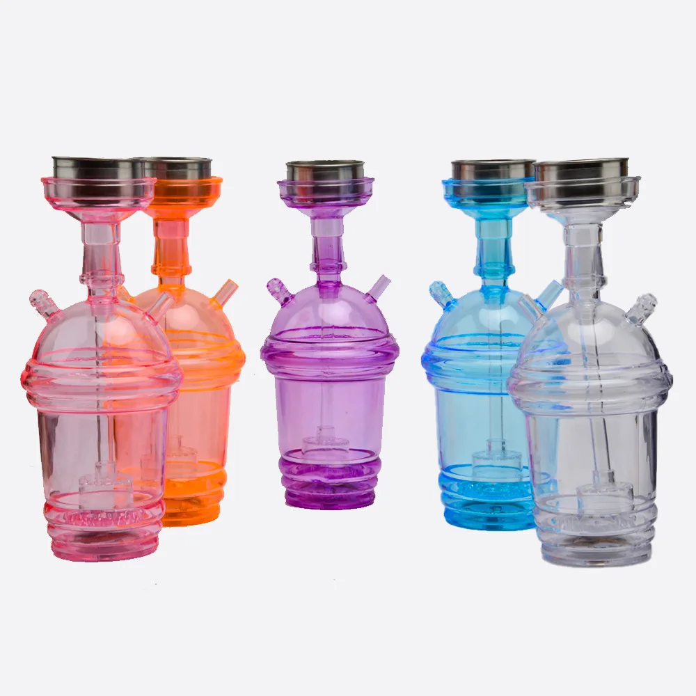 R&R LED Hookah Cup Portable Acrylic Shisha Narguile Complete Kit for Car Handheld Smoking Grass Herb Pipe Kettle Accessories