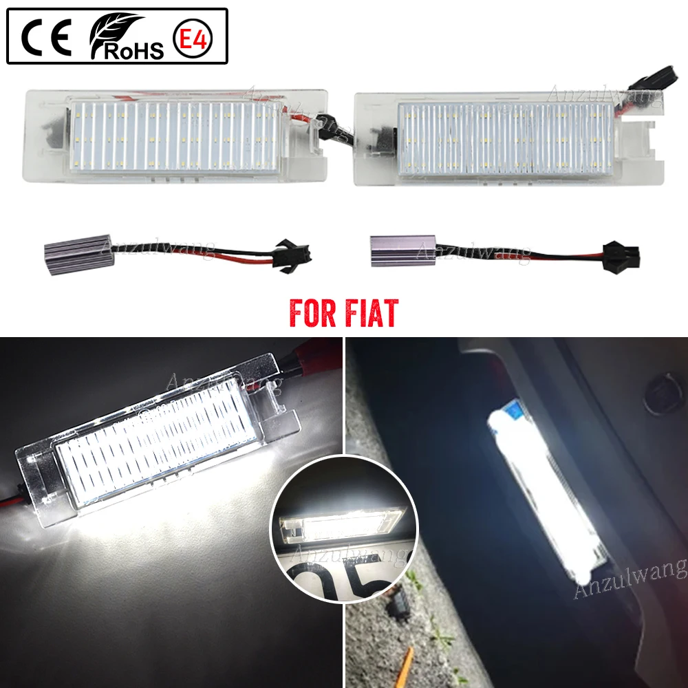 

2PCS LED Number License Plate Light For Fiat Bravo Argo 2017-2019 Grande Punto Evo Siena 500L Doblo Croma Marea Tail Lamp Canbus