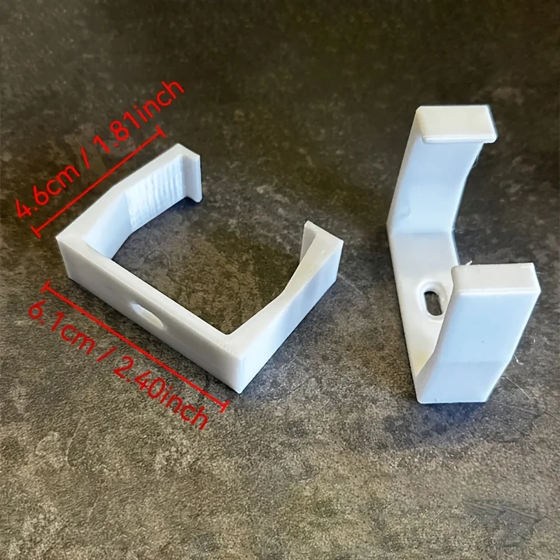 2 Stück 3D-gedruckte Steckdosenhalter, weiß/schwarzer wandmontierter Steckdosenleistenhalter, robuster Kabelmanager mit Kabelbindern – Detail 4