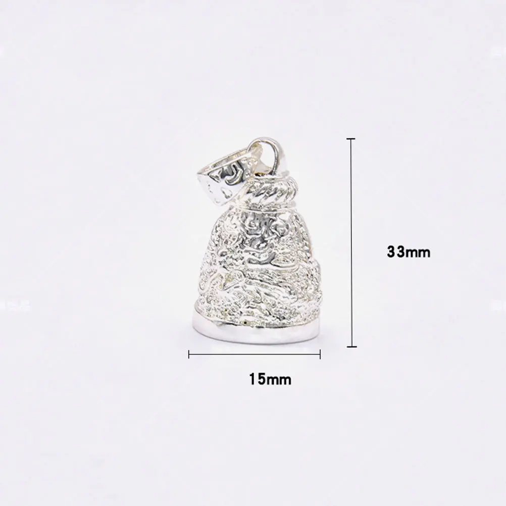 قطعتان من أجراس الحظ الصينية الجذابة مع ديكور حلقي لقلادة DIY وهدايا احتفالية جرس معلق فضي ذهبي #3