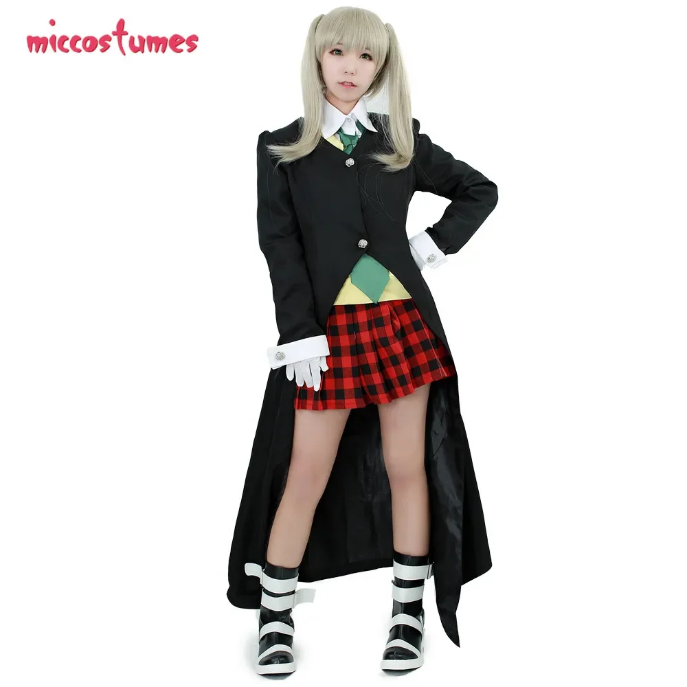 

Miccostumes Women's Maka Cosplay Costume Overcoat with Tie and Gloves