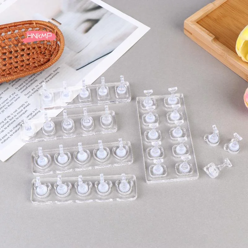 Non-Magnetic Acrylic Nail Display Set with Tips Holder DIY Manicure Practice Stand Fingernail Tools for Nail Art Training