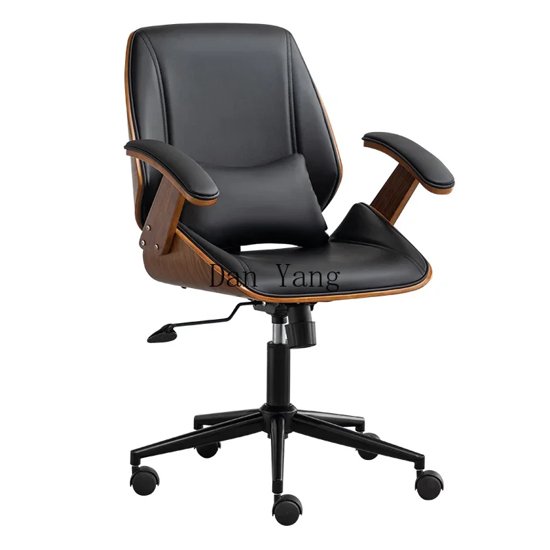 

YJ computer chair household solid wood comfortable sedentary Eames lift swivel chair staff office study chair