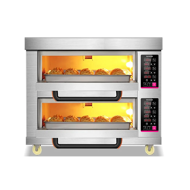 Electric oven commercial bakery cake shop bread pizza, single layer large capacity microcomputer intelligent timing oven