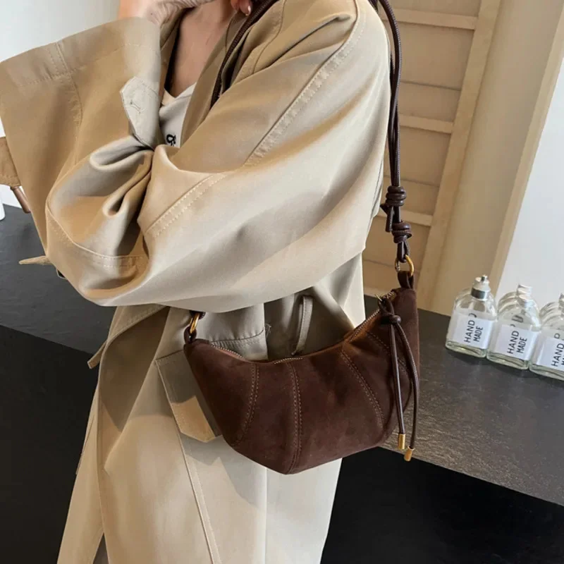 Croissant Bag For Women 2024 New Fashion Vintage Classic Crossbody Dumpling Bag Ladies Waist Bag Trend Shoulder Half Moon Bags